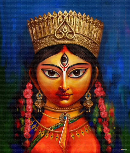Maa Durga Modern Art Painting