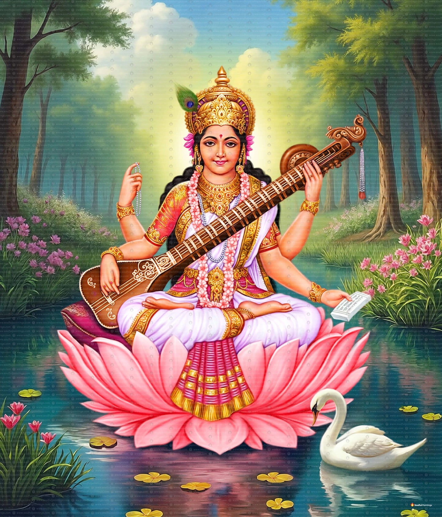 Saraswati Maa Painting