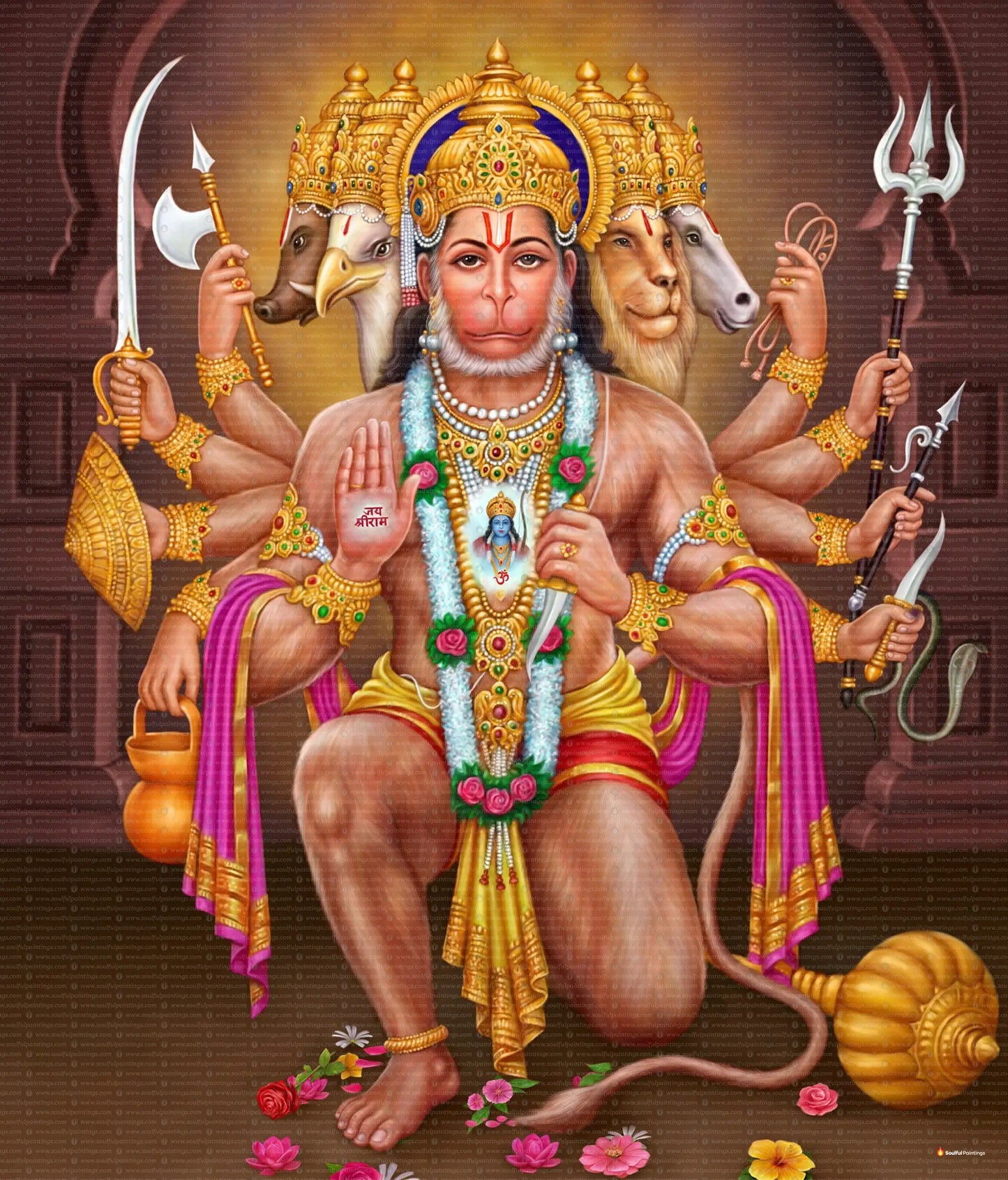 Panchmukhi Hanuman Ji Painting