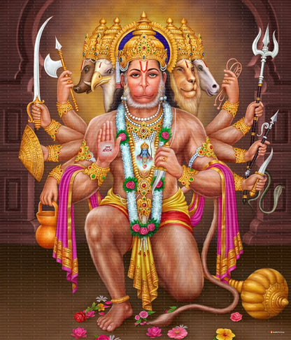 Panchmukhi Hanuman Ji Painting