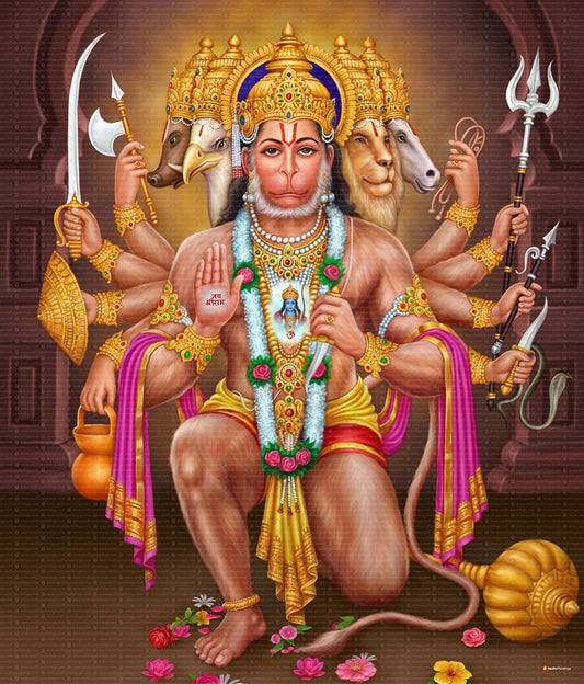Panchmukhi Hanuman Ji Painting